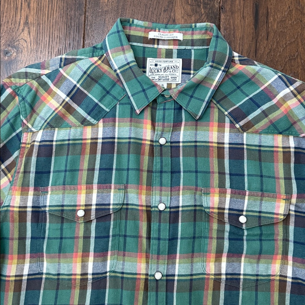 Lucky Brand Western Style Snap Front Long-sleeve Shirt. Men’s Large. Great Cond.